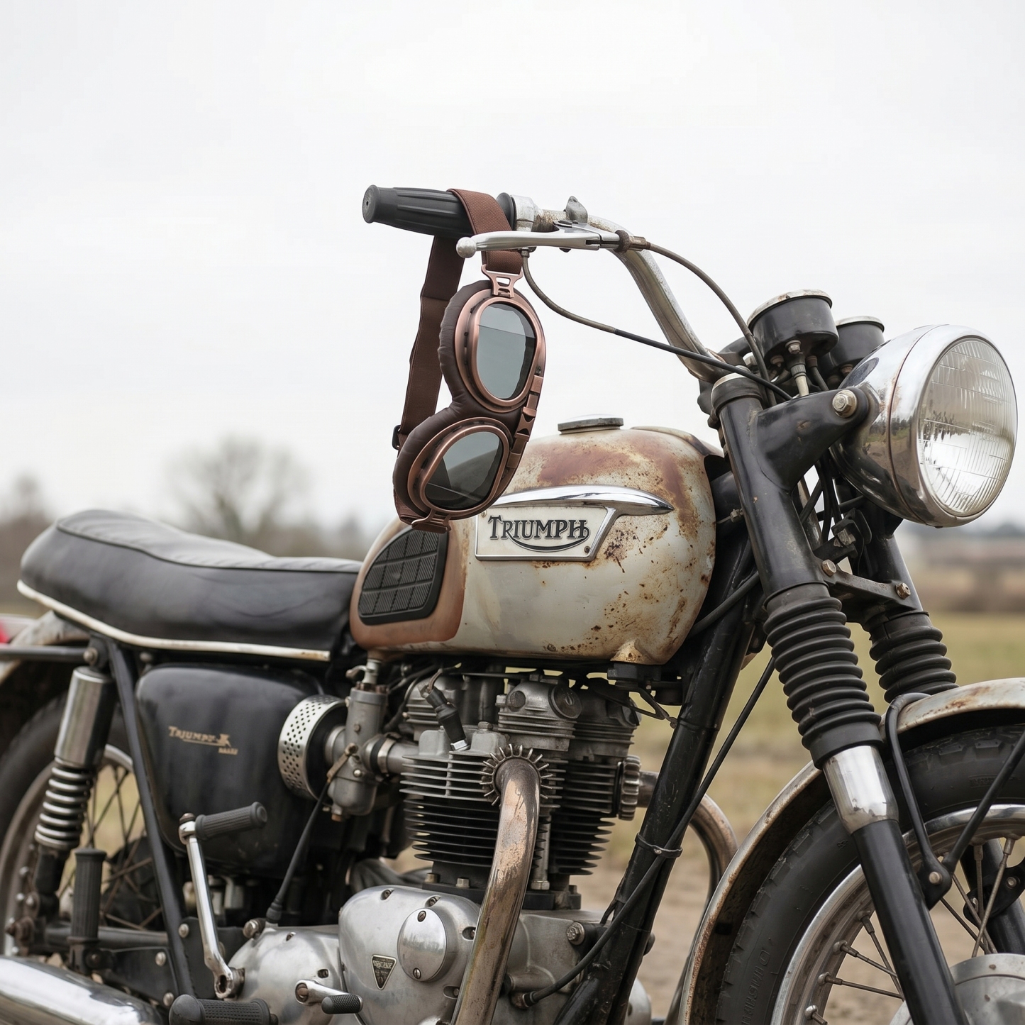 Vintage Motorcycle Goggles for Adults, Protective Goggles (Glasses, Fits Over Glasses & Helmet)