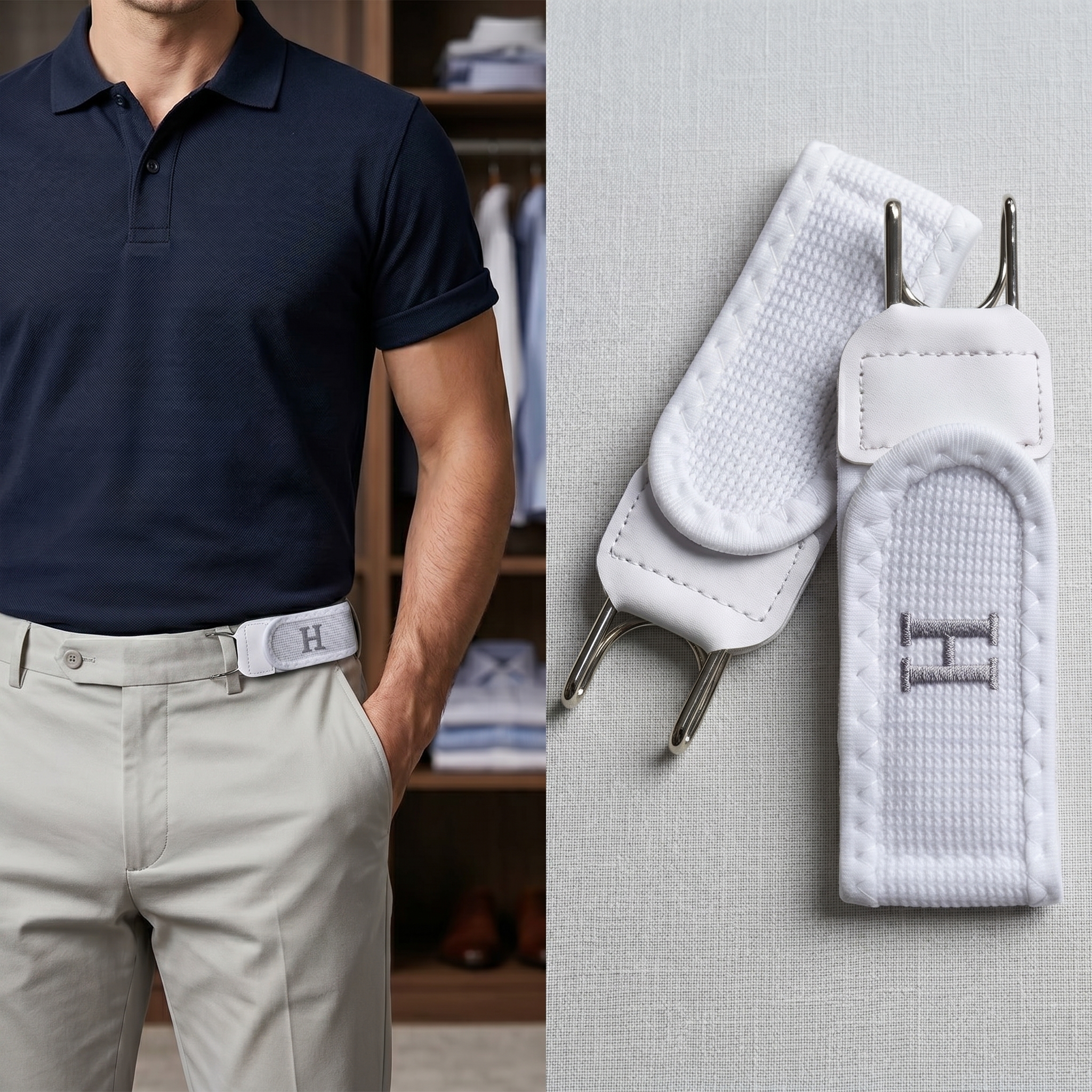🔥Tactical Elastic Belt with Metal Hook (Unisex) - Combines functionality and style