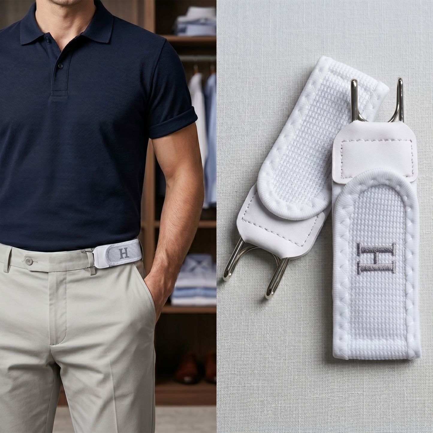 🔥Tactical Elastic Belt with Metal Hook (Unisex) - Combines functionality and style
