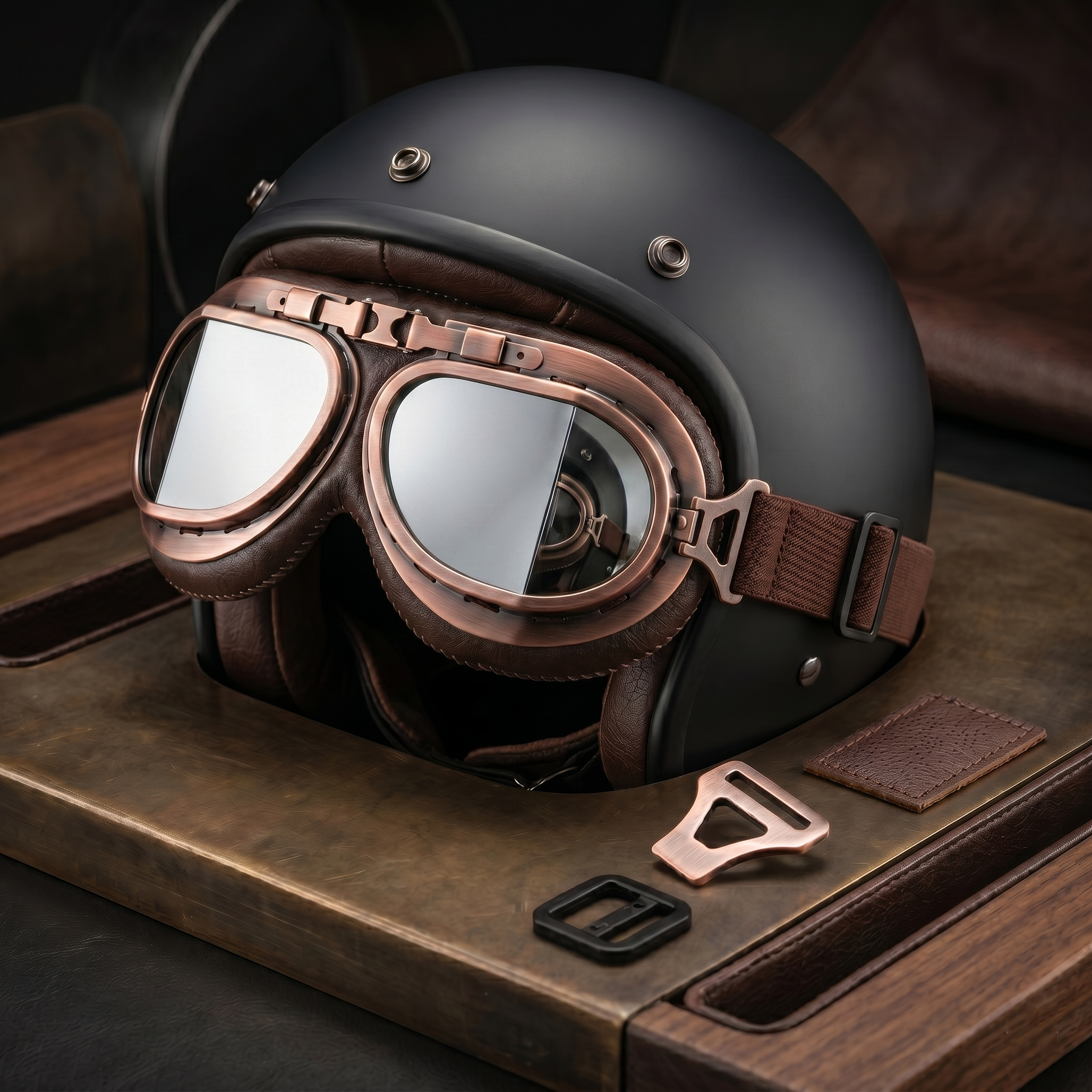 Vintage Motorcycle Goggles for Adults, Protective Goggles (Glasses, Fits Over Glasses & Helmet)