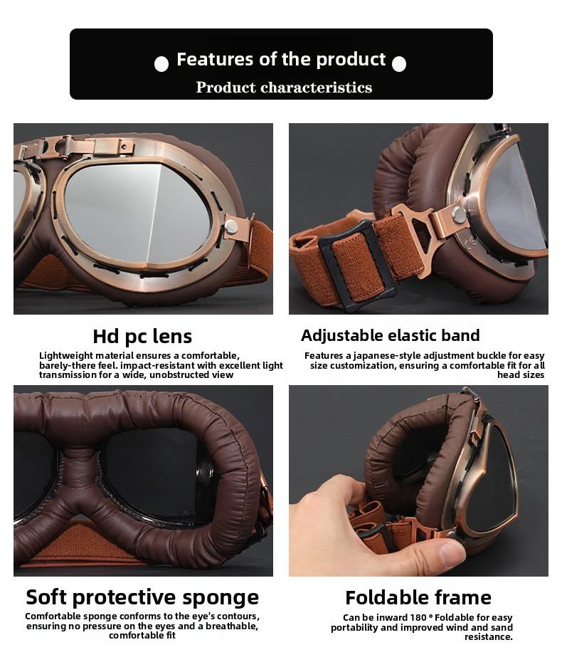 Vintage Harley bronze goggles motorcycle helmet goggles outdoor windproof sand proof off-road riding glasses Vintage Harley bronze goggles motorcycle helmet goggles outdoor windproof sand proof off-road riding glasses