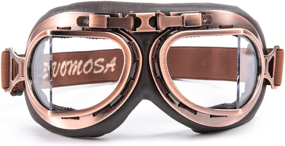 Vintage Motorcycle Goggles for Adults, Protective Goggles (Glasses, Fits Over Glasses & Helmet)