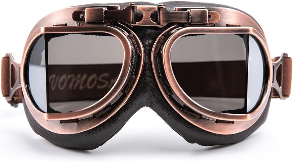 Vintage Motorcycle Goggles for Adults, Protective Goggles (Glasses, Fits Over Glasses & Helmet)