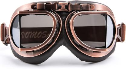 Vintage Motorcycle Goggles for Adults, Protective Goggles (Glasses, Fits Over Glasses & Helmet)