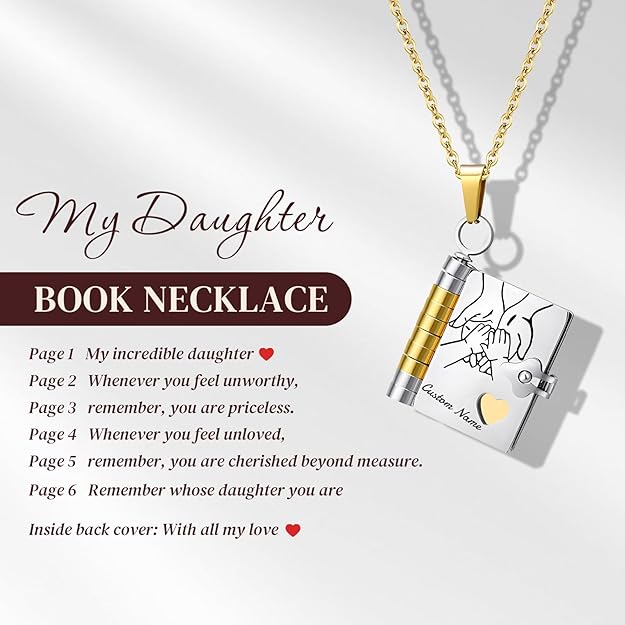 FOR DAUGHTER - MY INCREDIBLE DAUGHTER BOOK NECKLACE