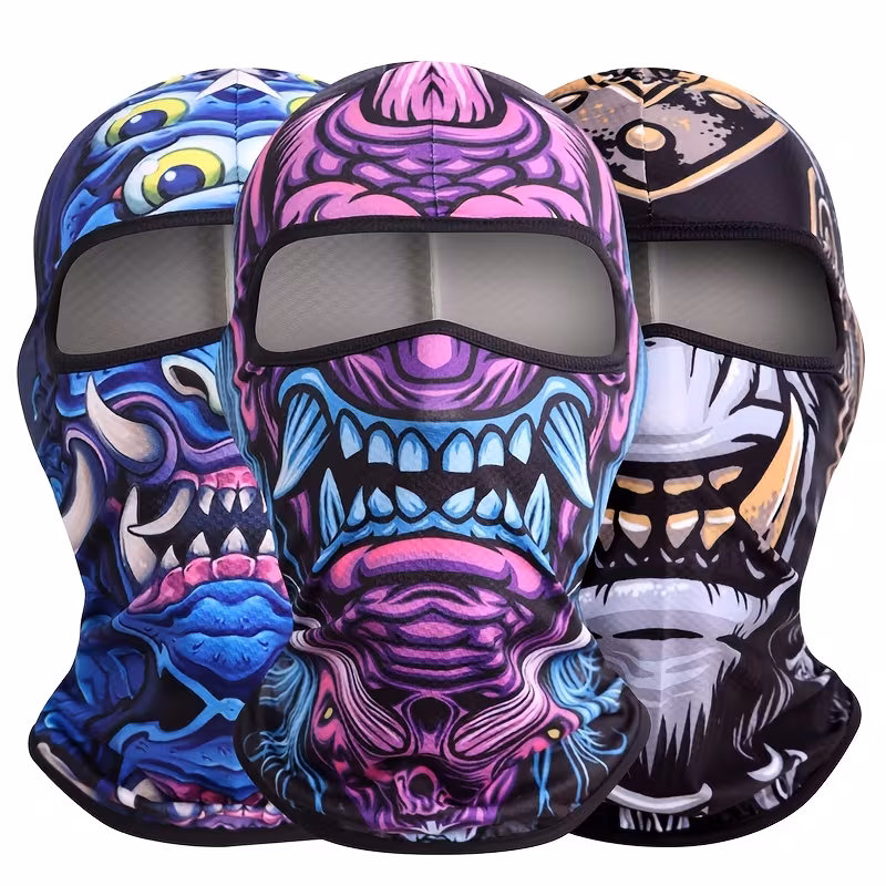 Men's Quick-Dry Cycling Balaclava - 3D Monster Graphic Breathable Mask