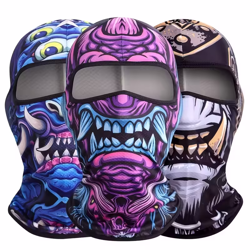 Men's Quick-Dry Cycling Balaclava - 3D Monster Graphic Breathable Mask