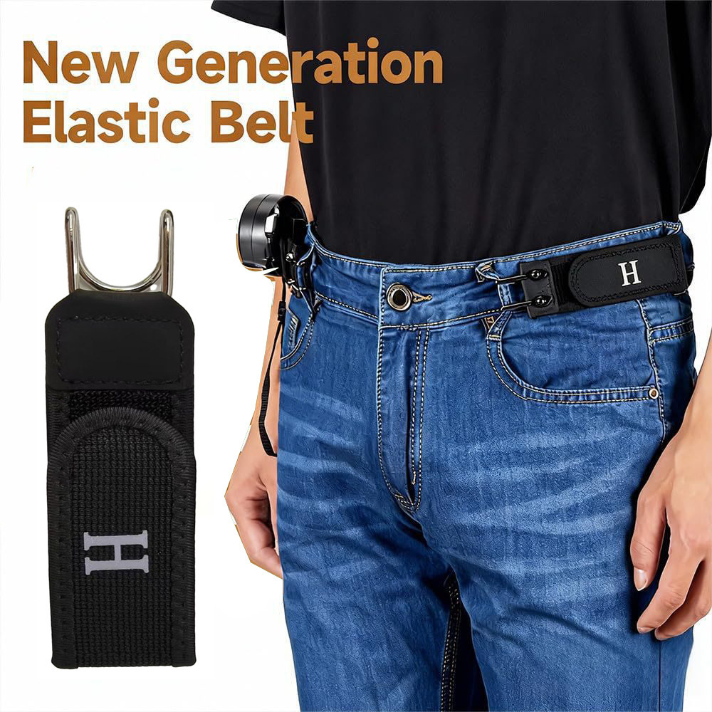 🔥Tactical Elastic Belt with Metal Hook (Unisex) - Combines functionality and style