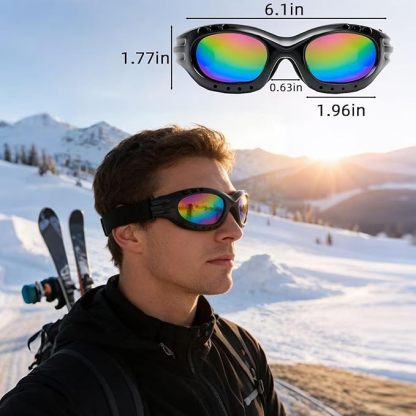 Motorcycle Goggles, Anti-UV Windproof Dustproof Dirt Bike ATV Ski Goggles