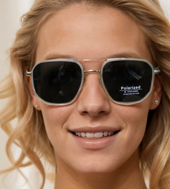 🕶️✨Geometric Frame Double Beam Sun Protection Sunglasses