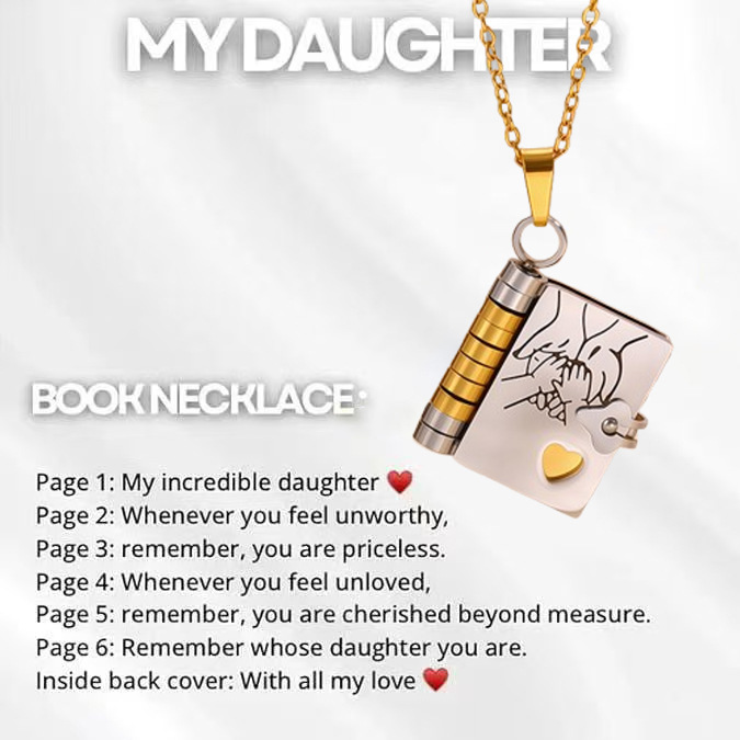 FOR DAUGHTER - MY INCREDIBLE DAUGHTER BOOK NECKLACE