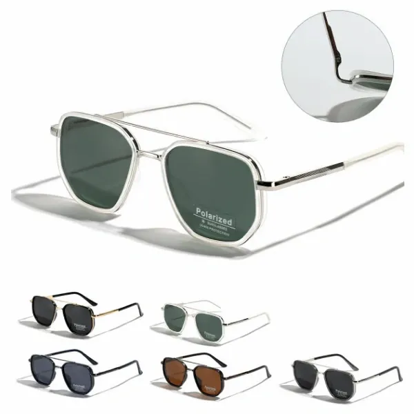 🕶️✨Geometric Frame Double Beam Sun Protection Sunglasses