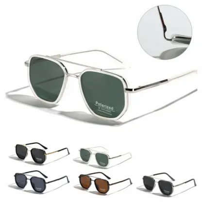 🕶️✨Geometric Frame Double Beam Sun Protection Sunglasses