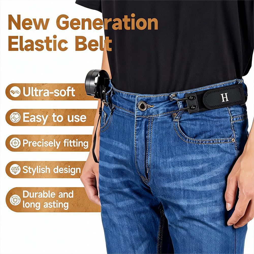 🔥Tactical Elastic Belt with Metal Hook (Unisex) - Combines functionality and style
