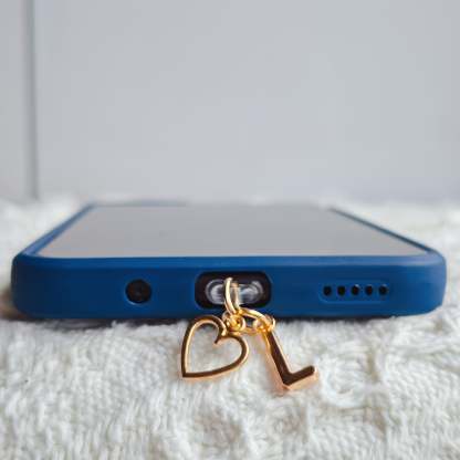 ⏰$9.99 ONLY ONE DAY🔥A-Z Letter Pendant Stylish Heart-Shaped Charging Port Dust Cover