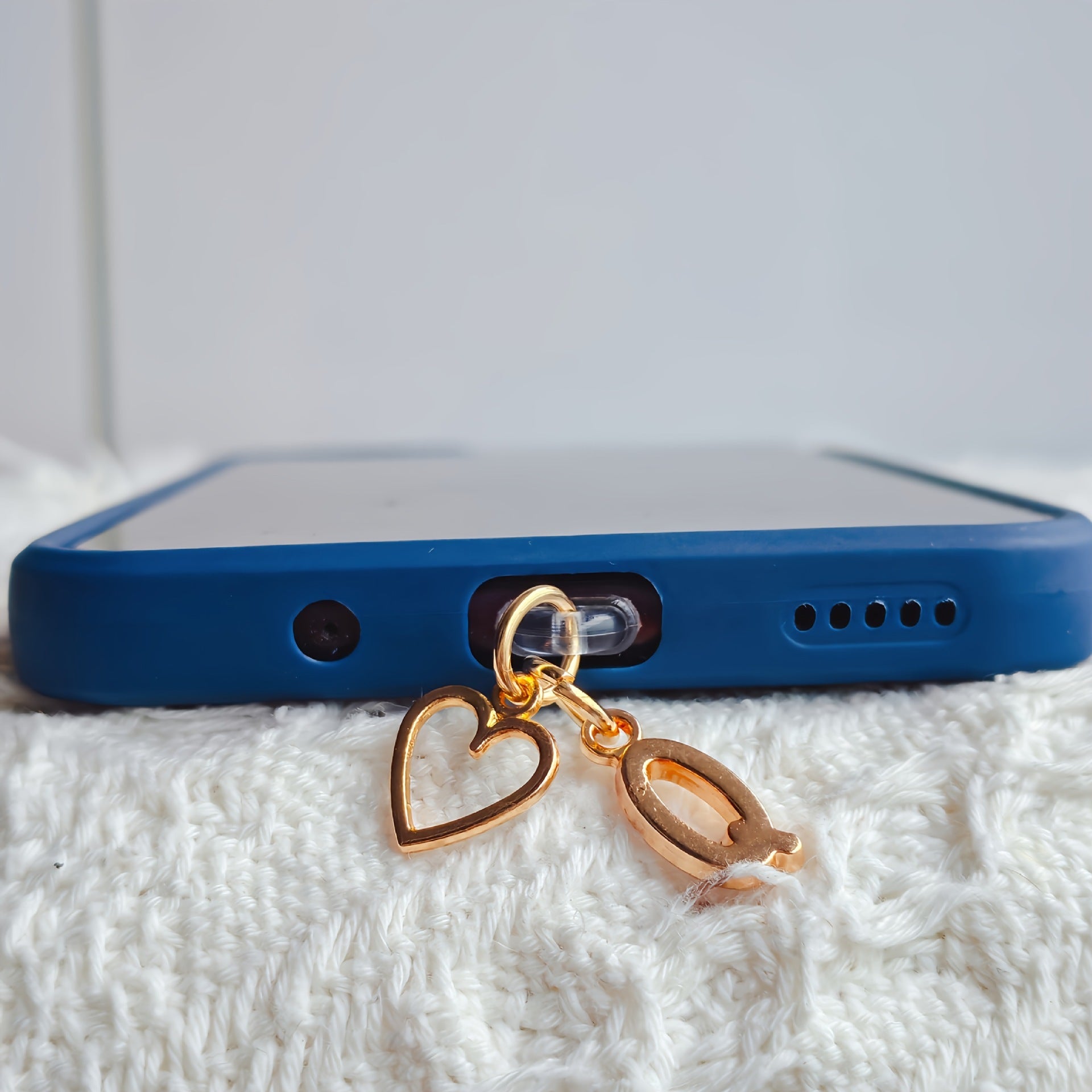 ⏰$9.99 ONLY ONE DAY🔥A-Z Letter Pendant Stylish Heart-Shaped Charging Port Dust Cover