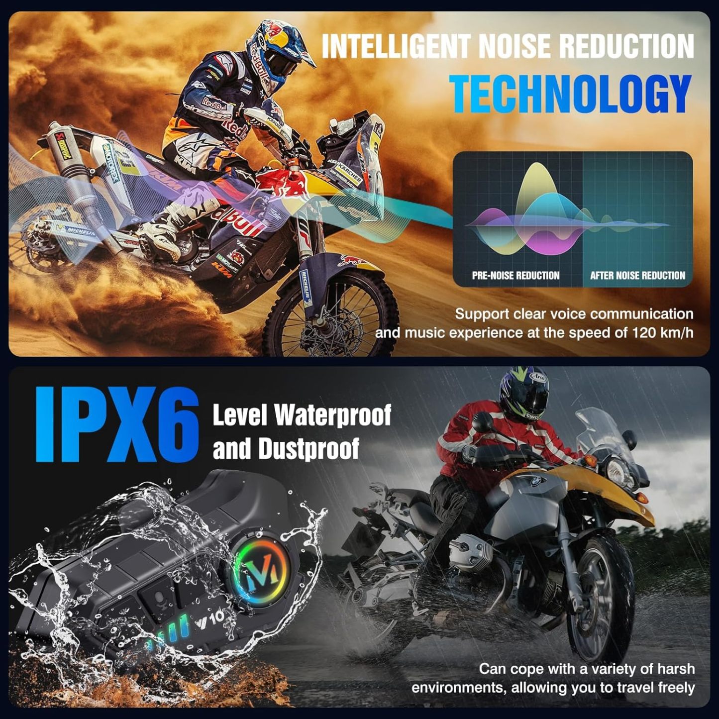 Motorcycle Helmet Speakers High Battery Life Helmet Headphone