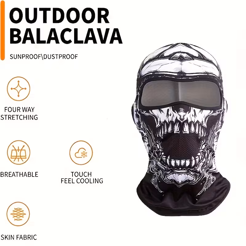 Men's Quick-Dry Cycling Balaclava - 3D Monster Graphic Breathable Mask