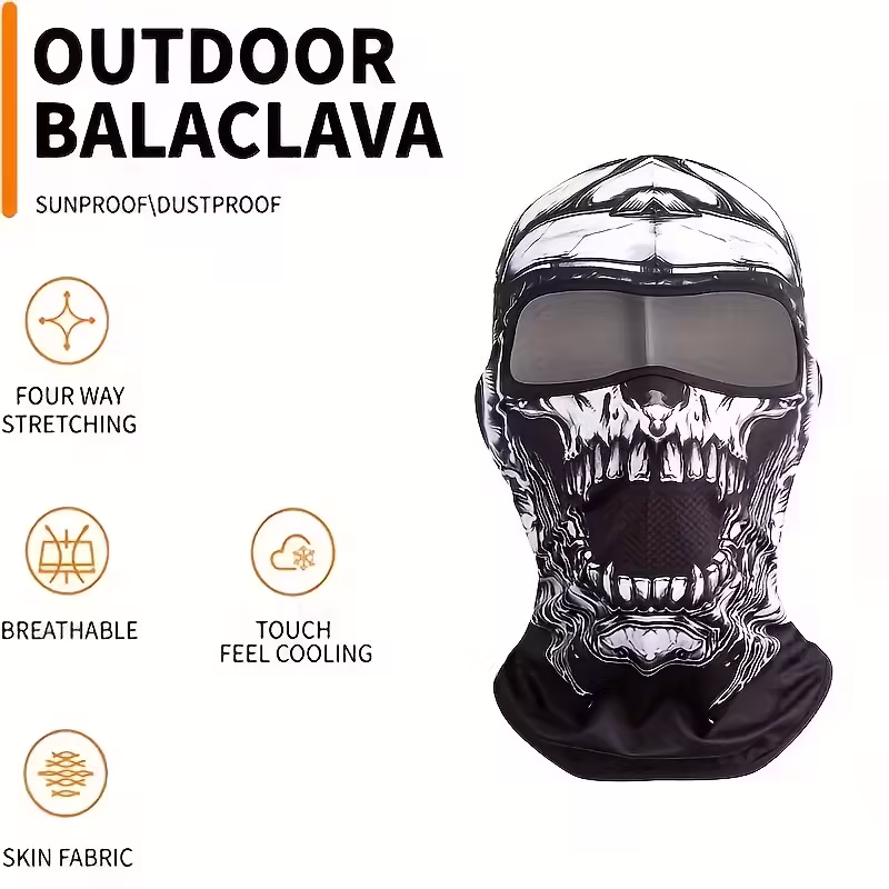 Men's Quick-Dry Cycling Balaclava - 3D Monster Graphic Breathable Mask