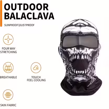 Men's Quick-Dry Cycling Balaclava - 3D Monster Graphic Breathable Mask