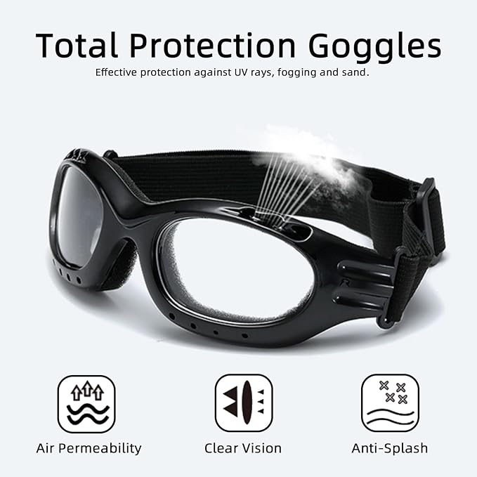 Motorcycle Goggles, Anti-UV Windproof Dustproof Dirt Bike ATV Ski Goggles