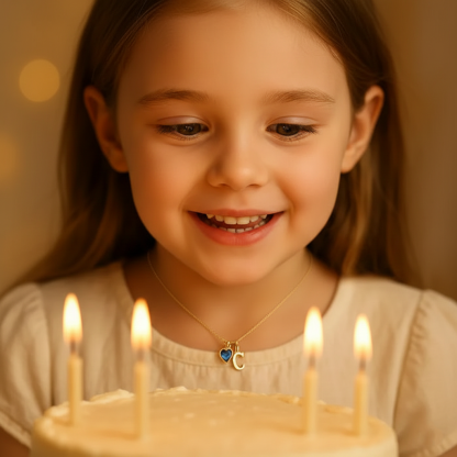 Initial Necklace with Heart Birthstone – Custom Handcrafted Jewellery