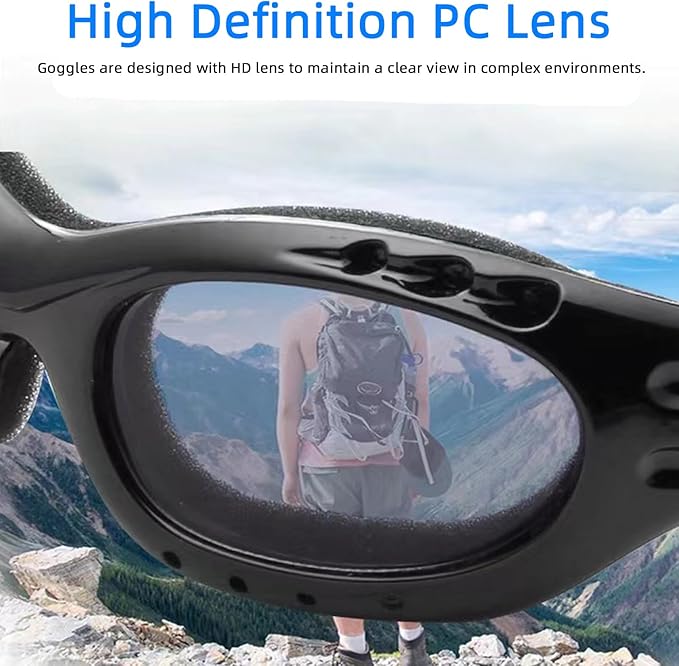 Motorcycle Goggles, Anti-UV Windproof Dustproof Dirt Bike ATV Ski Goggles