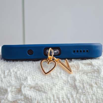 ⏰$9.99 ONLY ONE DAY🔥A-Z Letter Pendant Stylish Heart-Shaped Charging Port Dust Cover