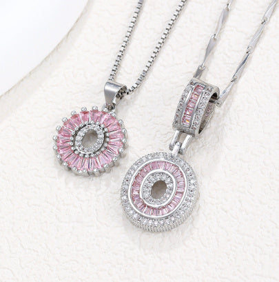 【Limit Edition Color-Pink】2 Pack - Initial Letter Pendant Necklaces