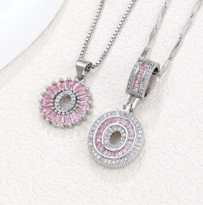 【Limit Edition Color-Pink】2 Pack - Initial Letter Pendant Necklaces