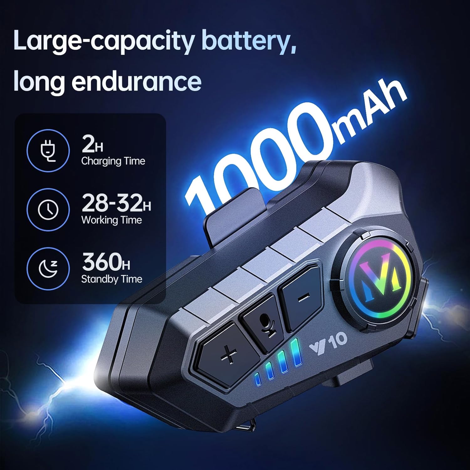 Motorcycle Helmet Speakers High Battery Life Helmet Headphone