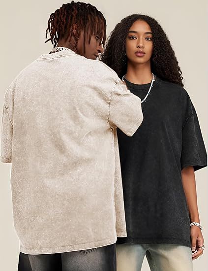 🔥Last Day Discount 49% OFF🔥1/3/4 Pack Oversized T Shirts Acid Washed Unisex Tee