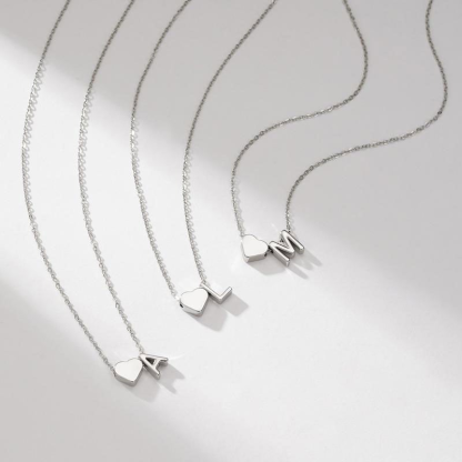 🔥🔥Tiny Initial Necklaces Golden Heart Letter A-Z