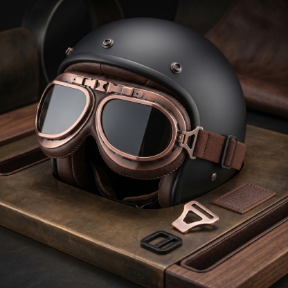 Vintage Motorcycle Goggles for Adults, Protective Goggles (Glasses, Fits Over Glasses & Helmet)