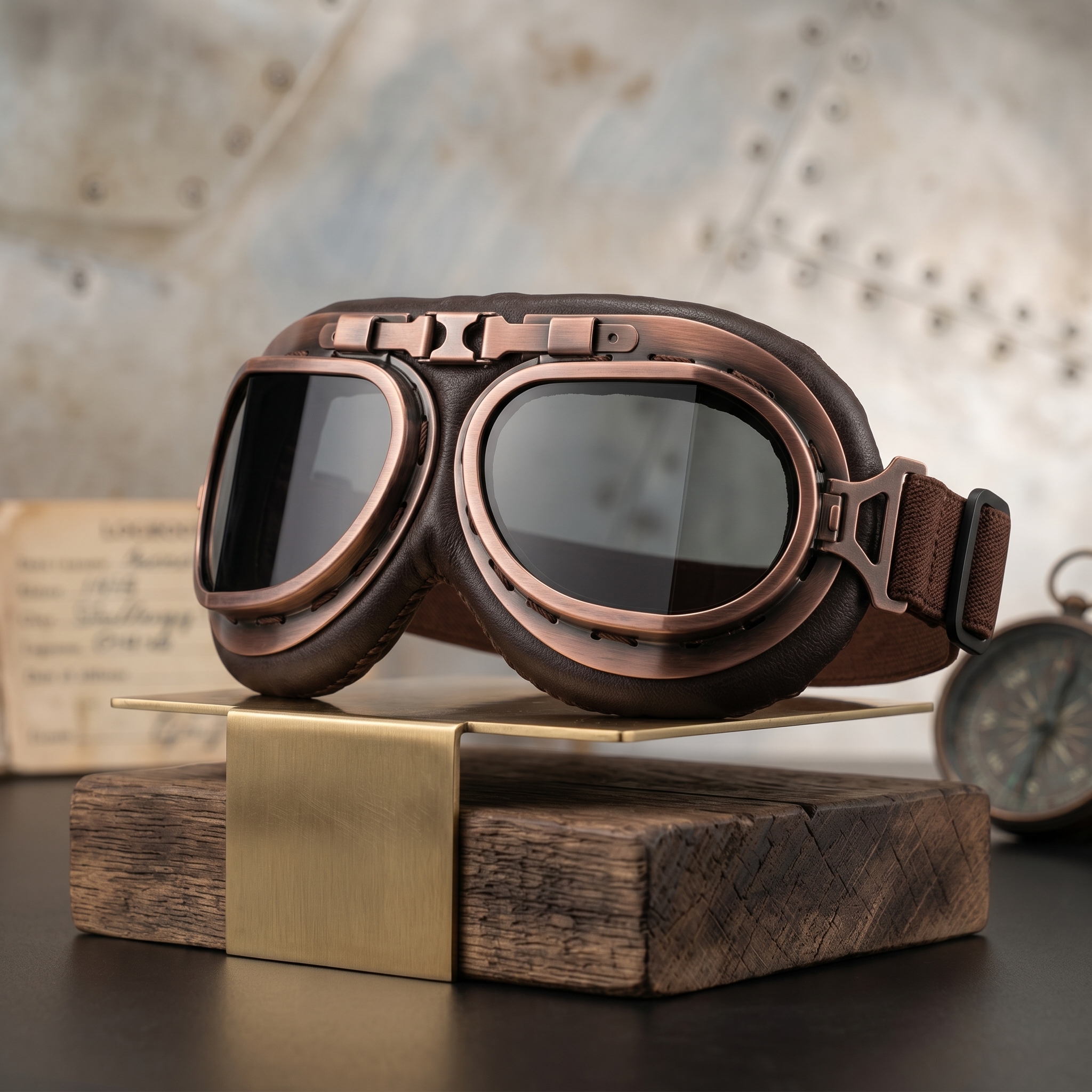 Vintage Motorcycle Goggles for Adults, Protective Goggles (Glasses, Fits Over Glasses & Helmet)