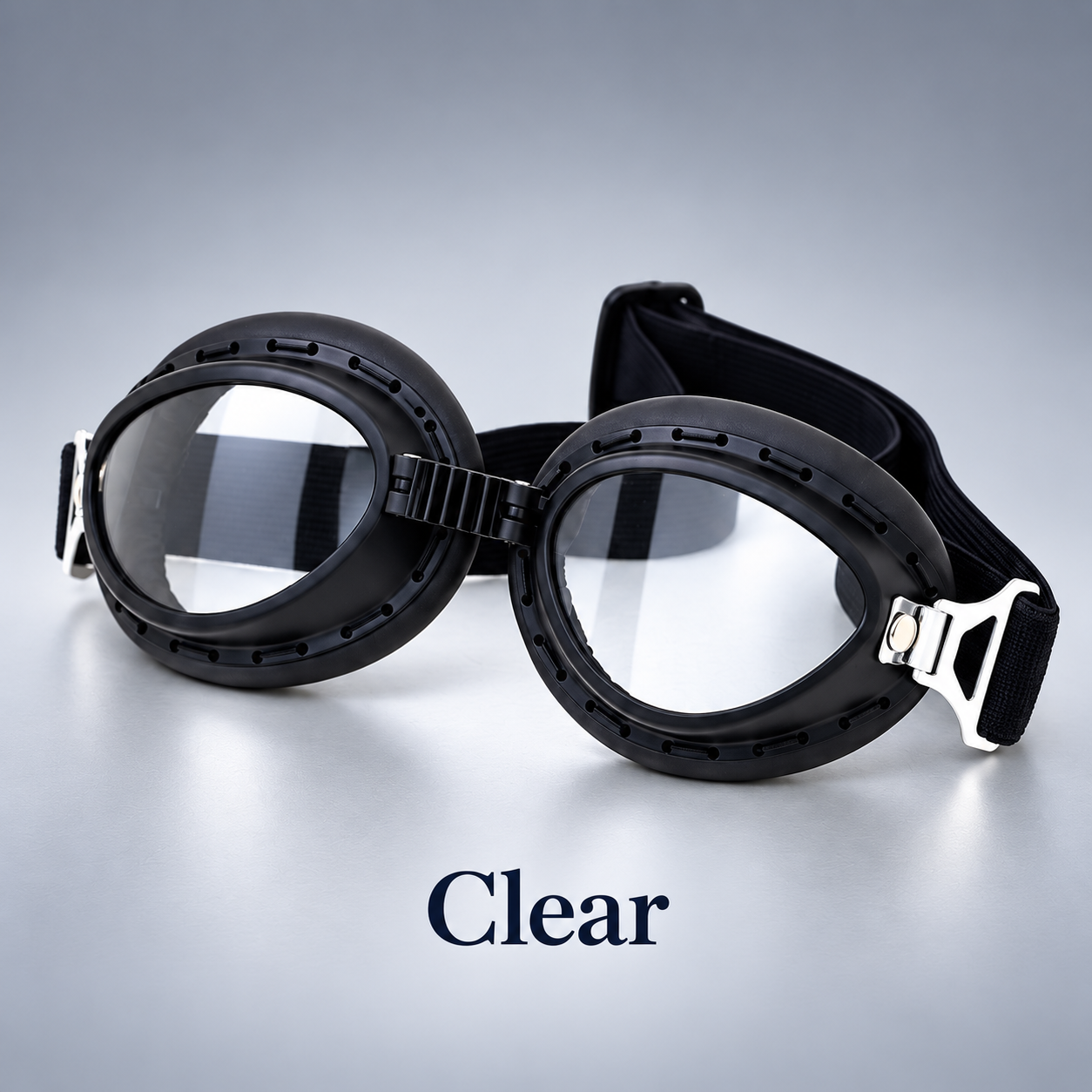 T07 Retro Motorcycle Goggles with Padded Eye Cups & Adjustable Strap