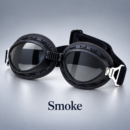 T07 Retro Motorcycle Goggles with Padded Eye Cups & Adjustable Strap