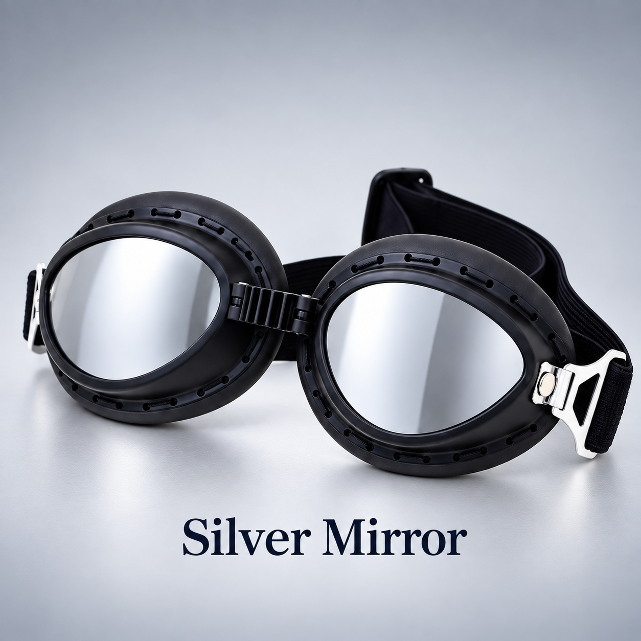T07 Retro Motorcycle Goggles with Padded Eye Cups & Adjustable Strap