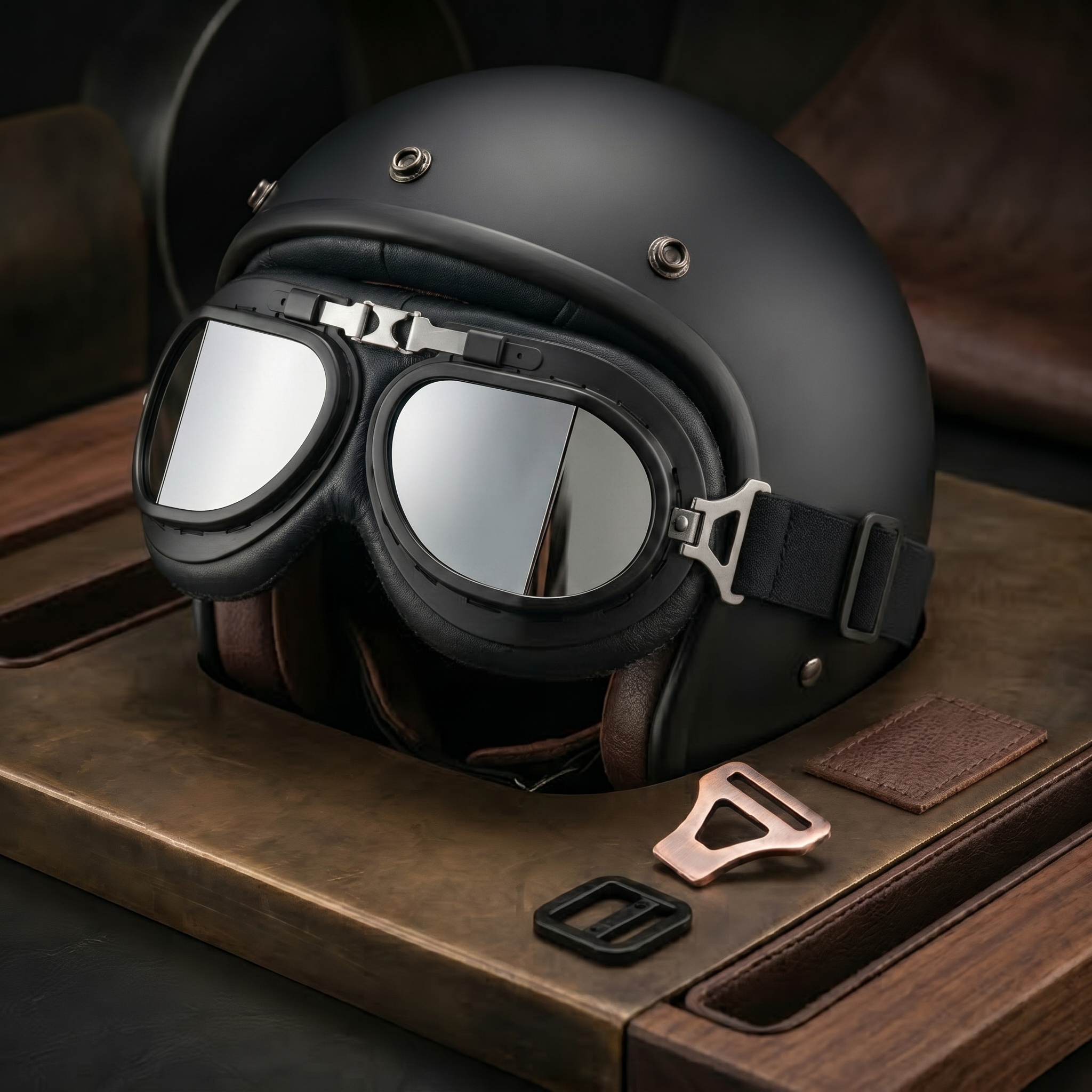 Vintage Motorcycle Goggles for Adults, Protective Goggles (Glasses, Fits Over Glasses & Helmet)