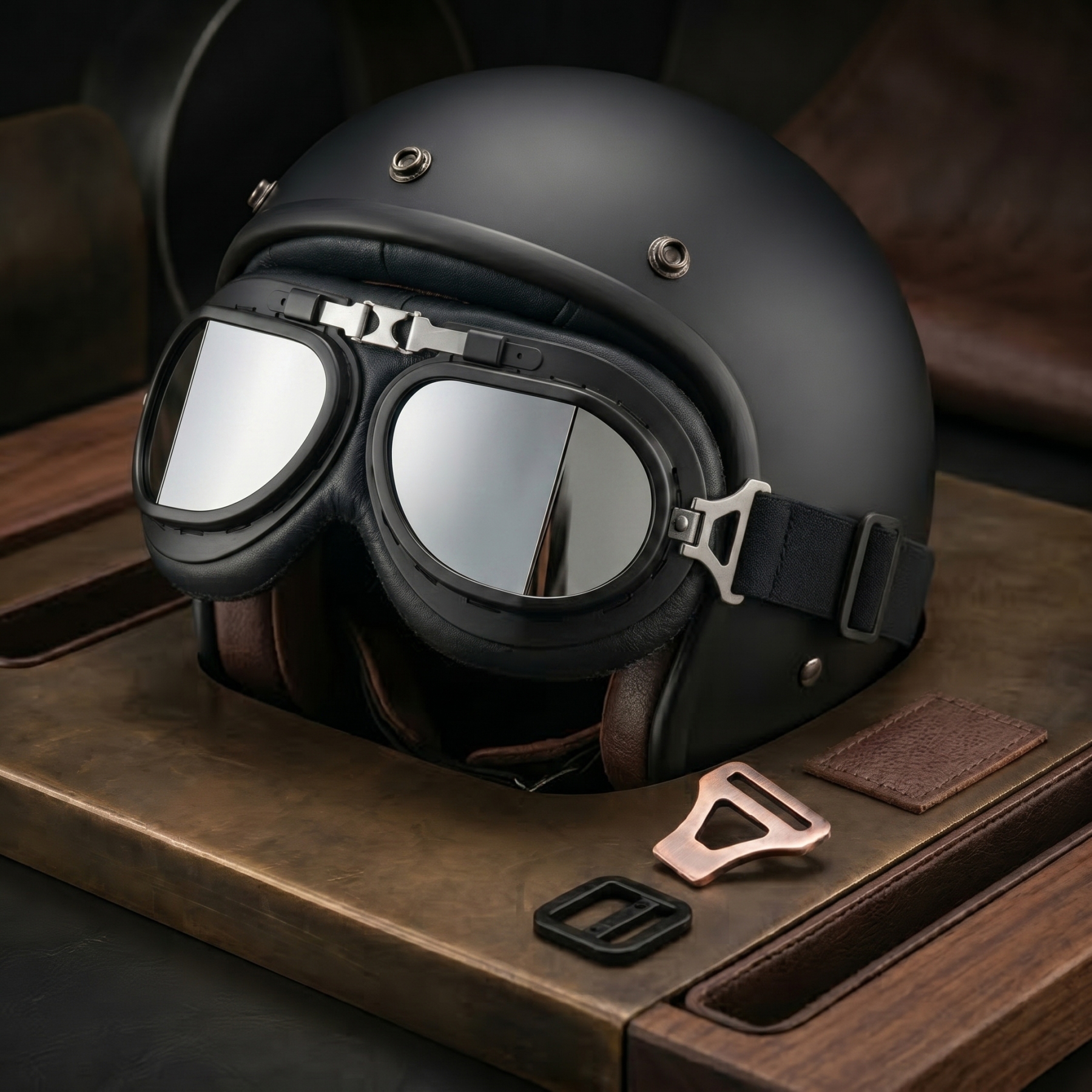 Vintage Motorcycle Goggles for Adults, Protective Goggles (Glasses, Fits Over Glasses & Helmet)