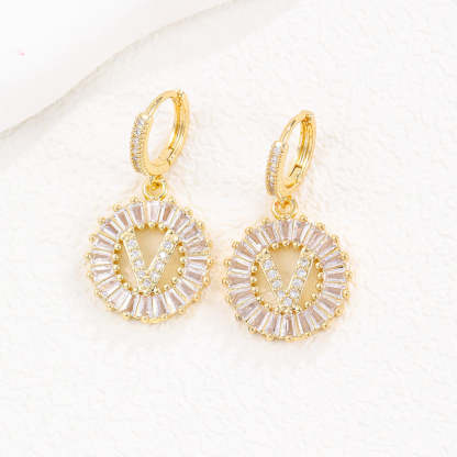 【LAST DAY 49% OFF】Initial Letter Pendant Earrings