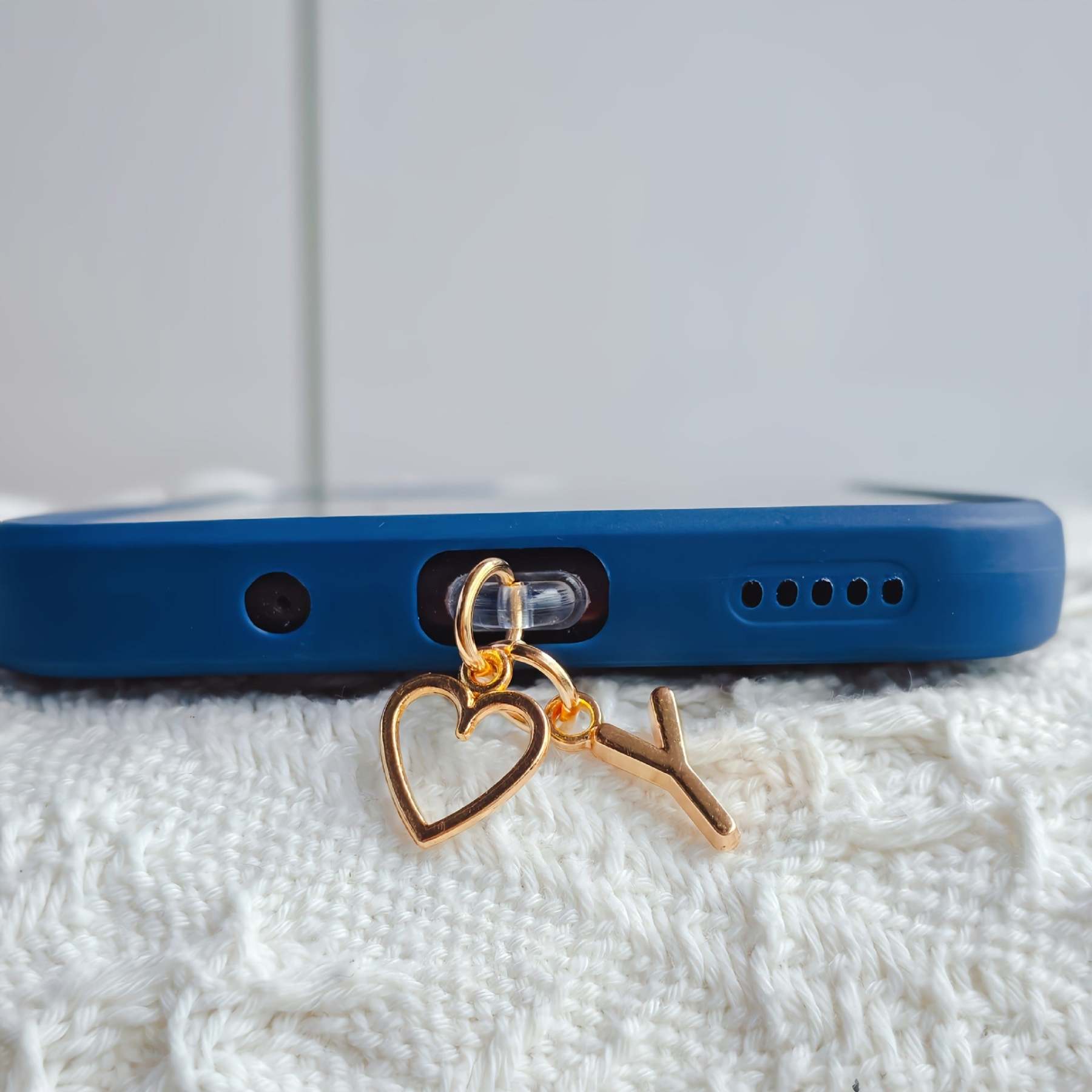 ⏰$9.99 ONLY ONE DAY🔥A-Z Letter Pendant Stylish Heart-Shaped Charging Port Dust Cover