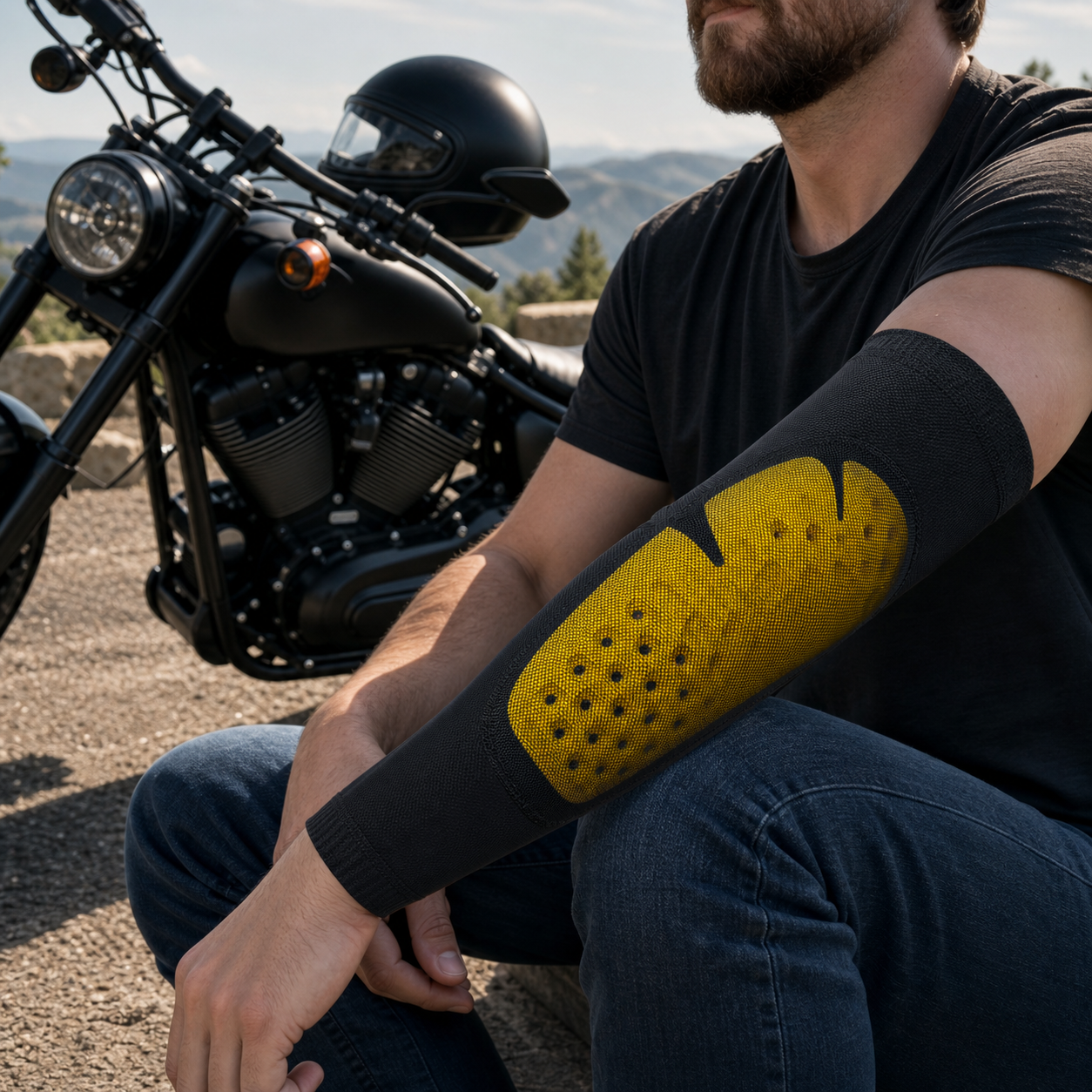 Summer Ice Silk Cooling Motorcycle Elbow Guards - Breathable Mesh Arm Protection Sleeves for Hot Weather