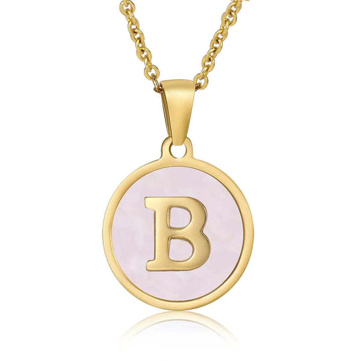 A-Z Letter Charms Round Enamel Alphabet Initial Necklace