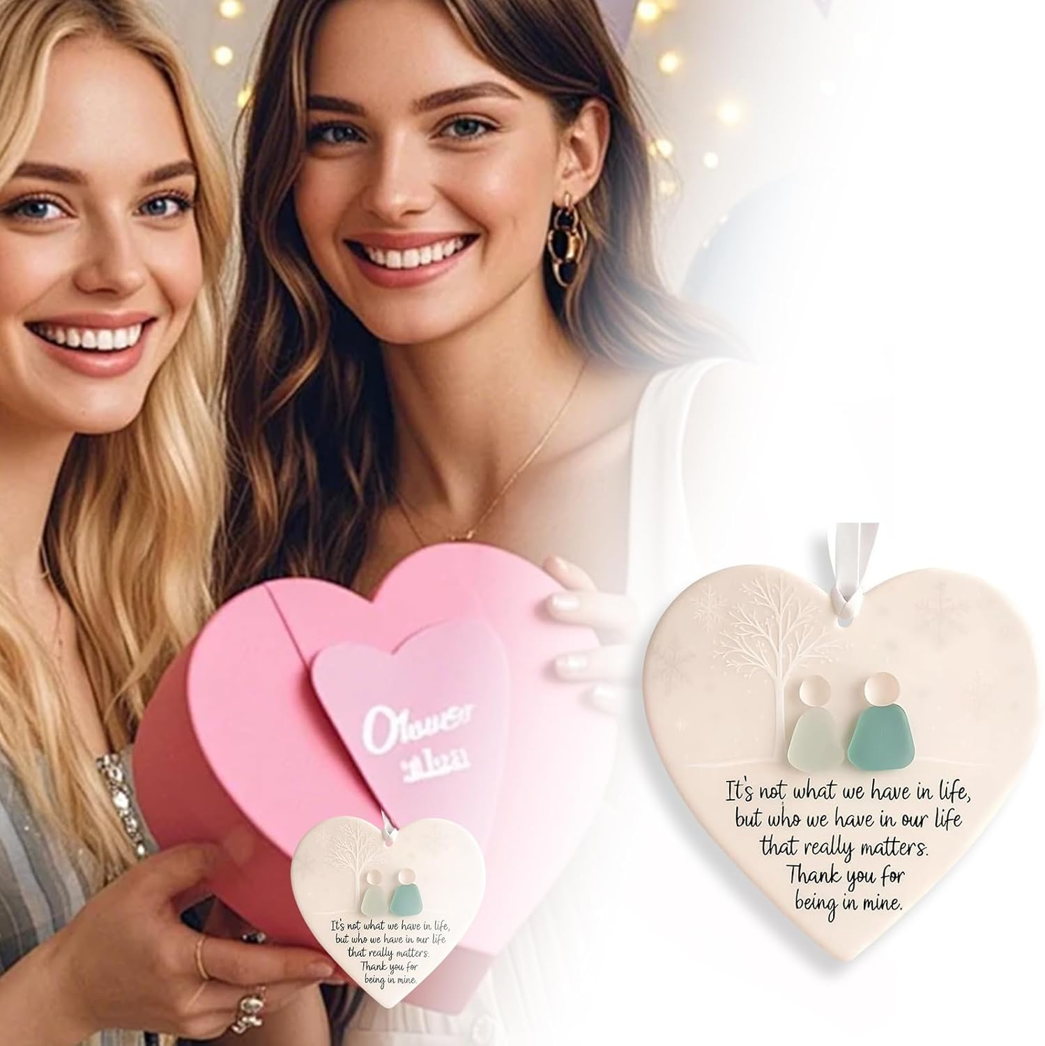 Heart-Shaped Sea Glass Friendship Decor🌊✨ Shaped by Nature & Crafted by Hand💝