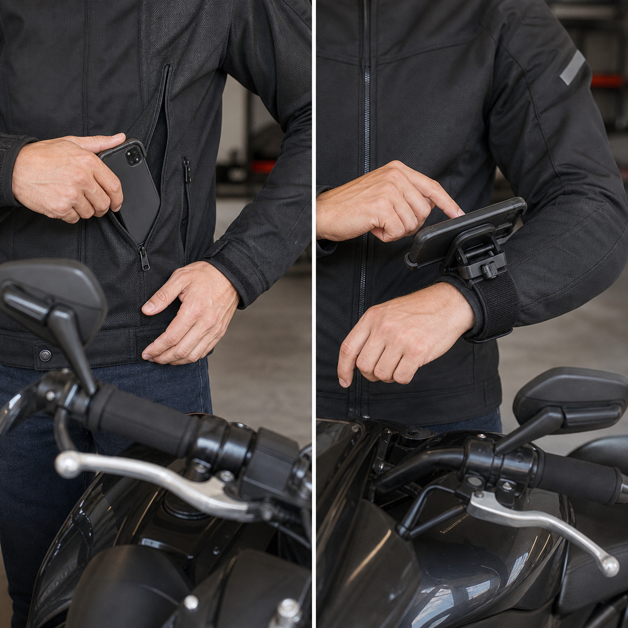 360-Degree Rotating Wrist & Arm Phone Holder with Locking Side Clamps