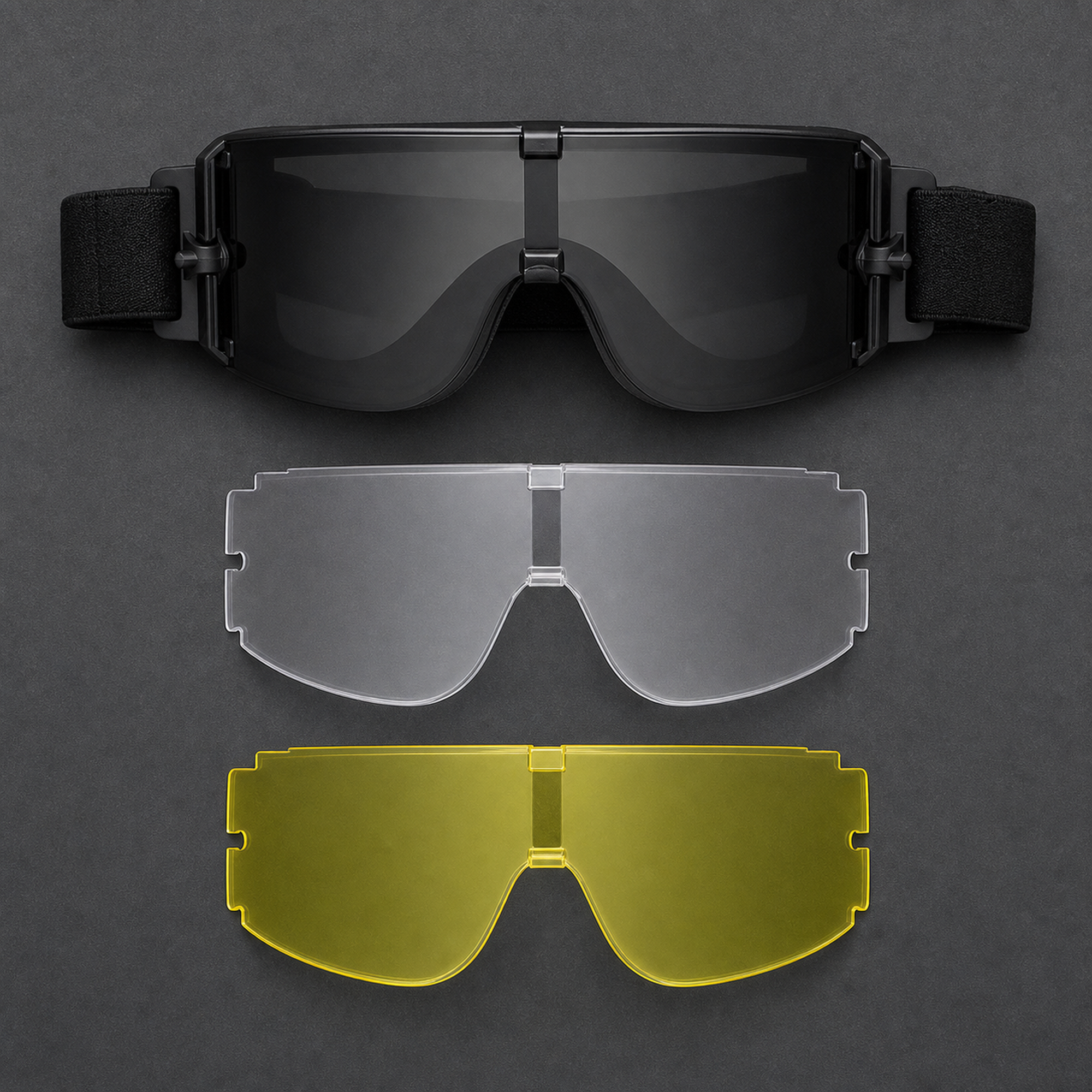 Interchangeable Lens Wraparound Rider Goggles