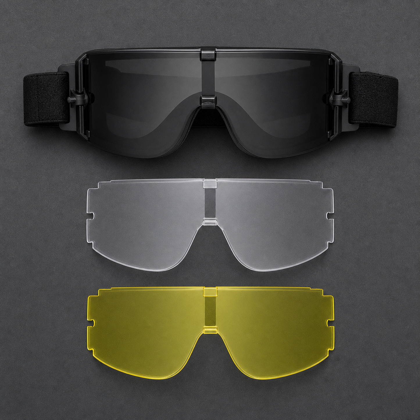 Interchangeable Lens Wraparound Rider Goggles