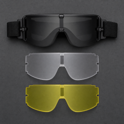 Interchangeable Lens Wraparound Rider Goggles