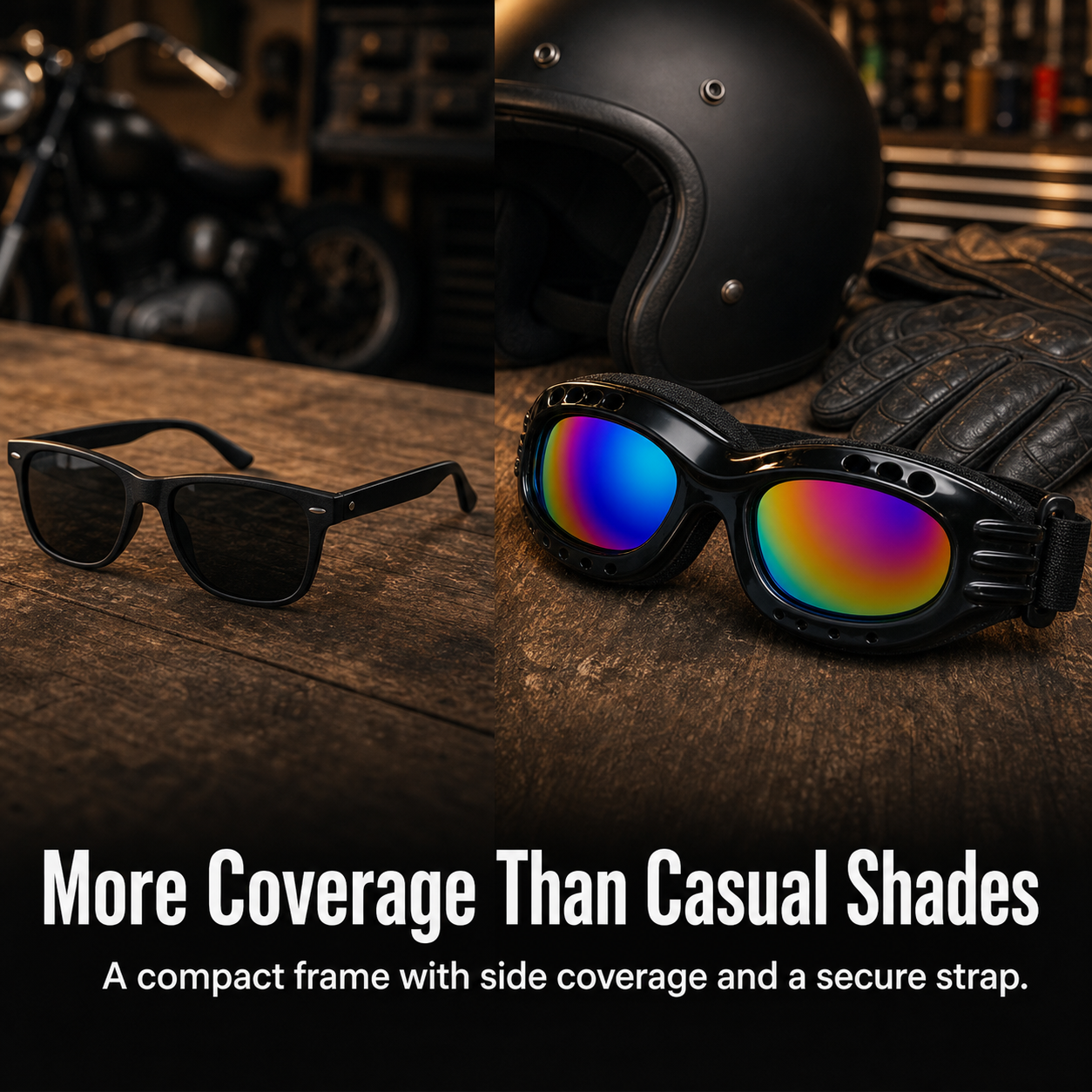 Motorcycle Goggles, Anti-UV Windproof Dustproof Dirt Bike ATV Ski Goggles